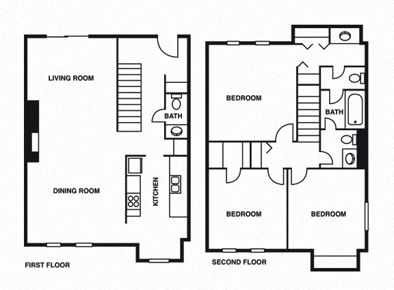 Floor plan for 3 beds, 1 bath, 1160 sqft